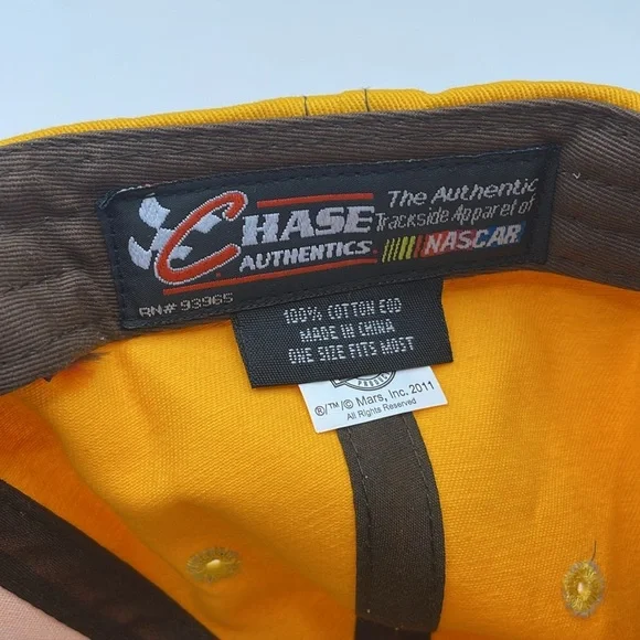 M&M'S Racing Velcro Hat Nascar Racing  - Bright Yellow - Picture 5 of 7